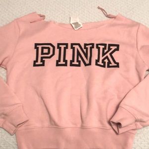 Off the shoulder pink